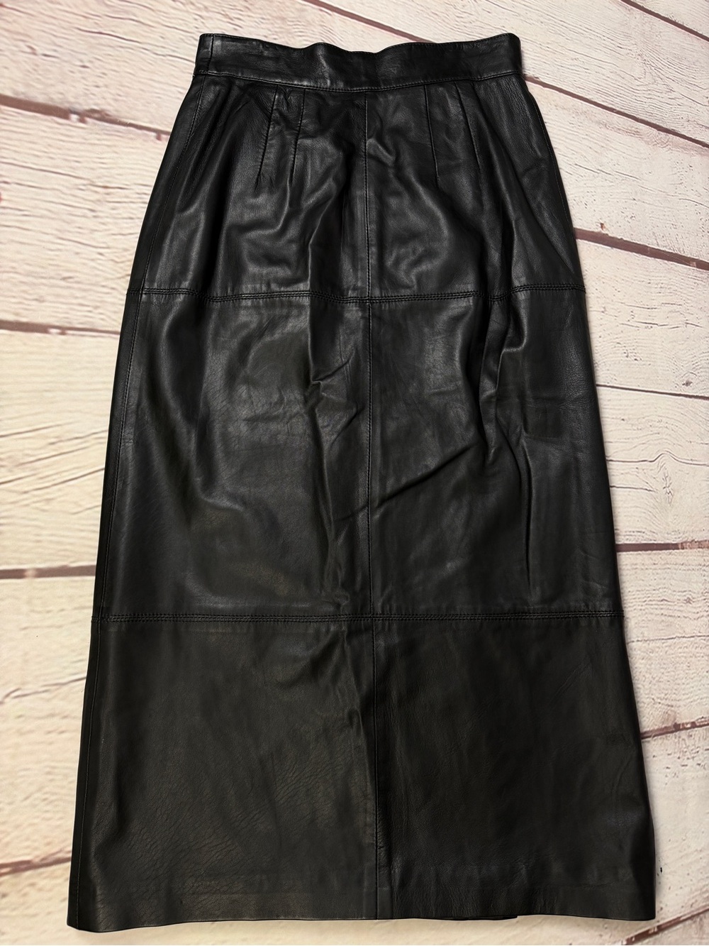 MARCO PIERGUIDI black classic soft genuine leather wrap skirt, size 44 - Picture 8 of 15
